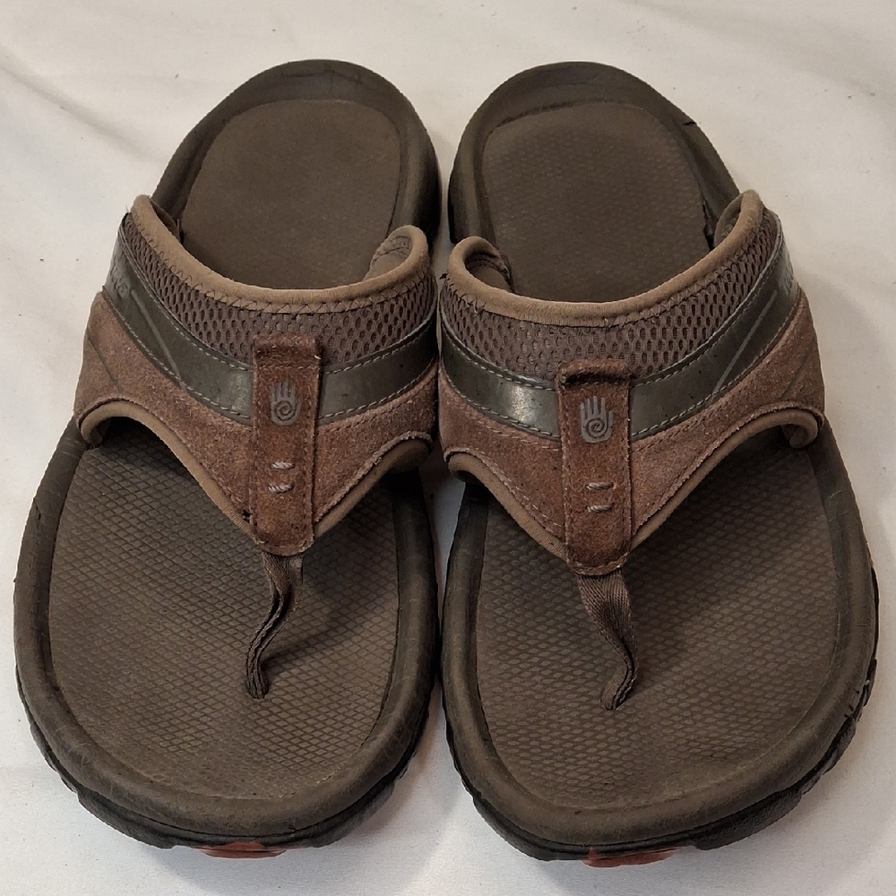 Teva Men's Brown Leather Thong Slide Sandals. Teva Quality. Size 12.